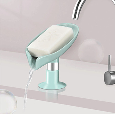 La foglia del supporto del porta-sapone modella il vassoio del sapone con la tazza di aspirazione e di drenaggio automatico per la doccia