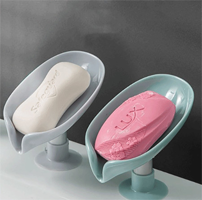 La foglia del supporto del porta-sapone modella il vassoio del sapone con la tazza di aspirazione e di drenaggio automatico per la doccia