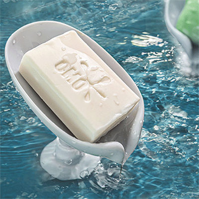 La foglia del supporto del porta-sapone modella il vassoio del sapone con la tazza di aspirazione e di drenaggio automatico per la doccia
