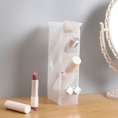 Supporto di plastica della matita di trucco dei contenitori di stoccaggio lucidi rettangolari della famiglia