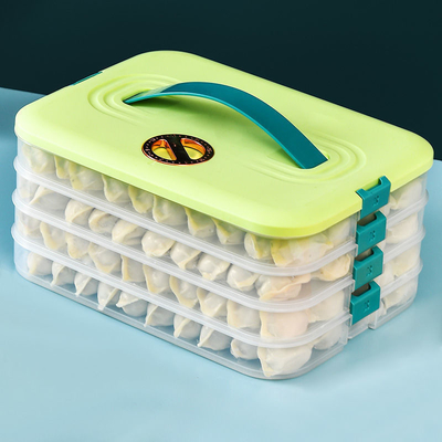 Contenitore di plastica di contenitori di stoccaggio della famiglia dell'alimento di rettangolo a più strati per lo gnocco