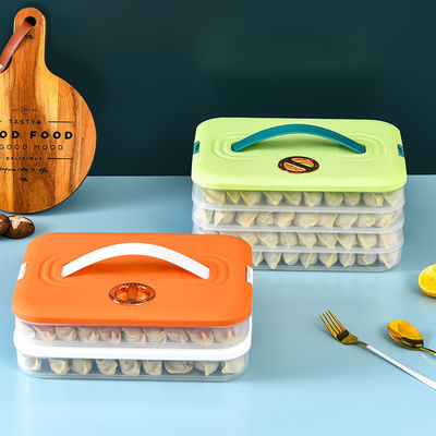 Contenitore di plastica di contenitori di stoccaggio della famiglia dell'alimento di rettangolo a più strati per lo gnocco