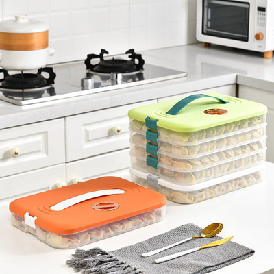 Contenitore di plastica di contenitori di stoccaggio della famiglia dell'alimento di rettangolo a più strati per lo gnocco