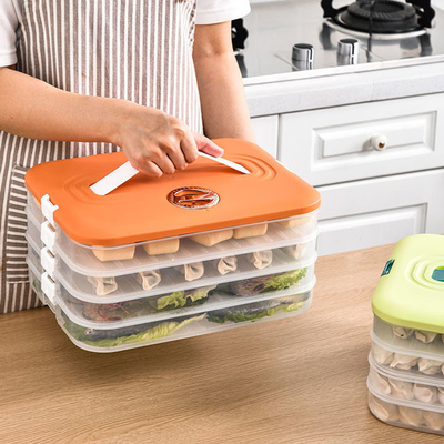 Contenitore di plastica di contenitori di stoccaggio della famiglia dell'alimento di rettangolo a più strati per lo gnocco