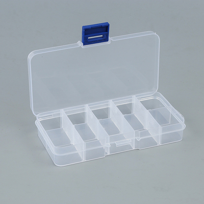 Scatola di plastica dell'organizzatore dei contenitori di stoccaggio della famiglia di 10 griglie per la perla dell'orecchino dei gioielli