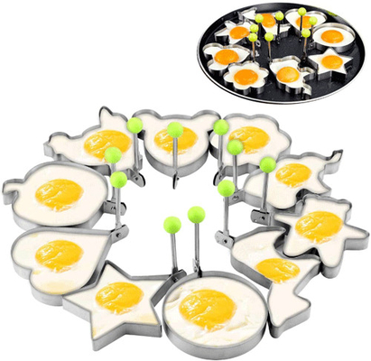 Creatore della muffa della forma del pancake di acciaio inossidabile Fried Egg Rings Egg Shaper con la maniglia