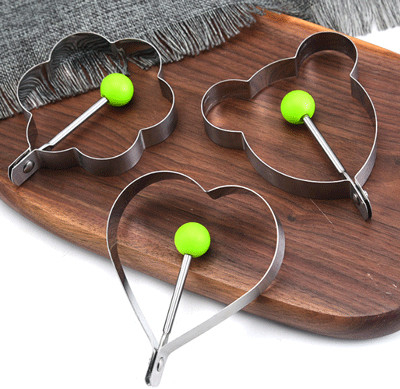 Creatore della muffa della forma del pancake di acciaio inossidabile Fried Egg Rings Egg Shaper con la maniglia