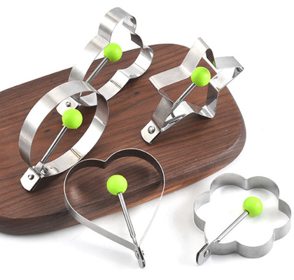 Creatore della muffa della forma del pancake di acciaio inossidabile Fried Egg Rings Egg Shaper con la maniglia