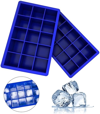 Cubetto di ghiaccio Tray Easy Release Ice Cube Tray Kitchen Tools del silicone dei fori di rettangolo 15