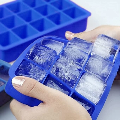 Cubetto di ghiaccio Tray Easy Release Ice Cube Tray Kitchen Tools del silicone dei fori di rettangolo 15