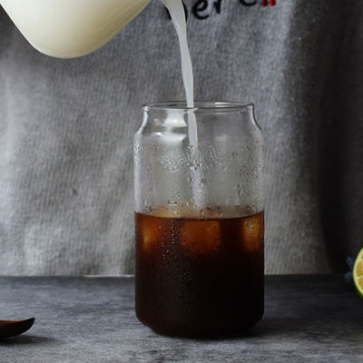 tazze di vetro a doppia parete delle chiare Beercan tazze di vetro di 400ml 13.5oz per caffè ghiacciato