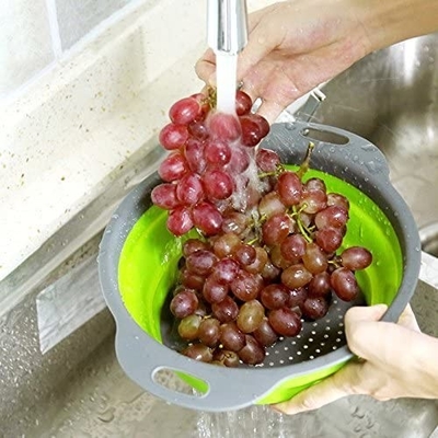 Rifornimenti pieganti della cucina alla rinfusa del canestro di scolo del lavandino del filtro dall'ortaggio da frutto del silicone