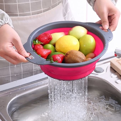 Rifornimenti pieganti della cucina alla rinfusa del canestro di scolo del lavandino del filtro dall'ortaggio da frutto del silicone