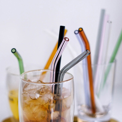 Cannucce colorate multiple del vetro borosilicato delle paglie di vetro riutilizzabili