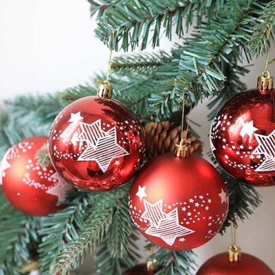 Argento rosso dipinto di plastica dell'oro della palla 6cm 8cm degli ornamenti di Natale di Halloween