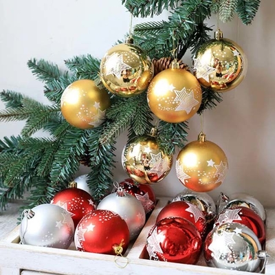 Argento rosso dipinto di plastica dell'oro della palla 6cm 8cm degli ornamenti di Natale di Halloween