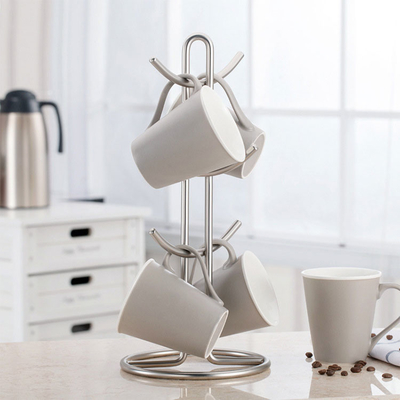 Scaffale più asciutto del supporto dell'albero della tazza da caffè di acciaio inossidabile dell'OEM con 6 ganci