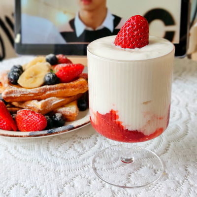 La birra trasparente Juice Ice Cream Glass Cup delle stoviglie ammassa rifornimenti della cucina