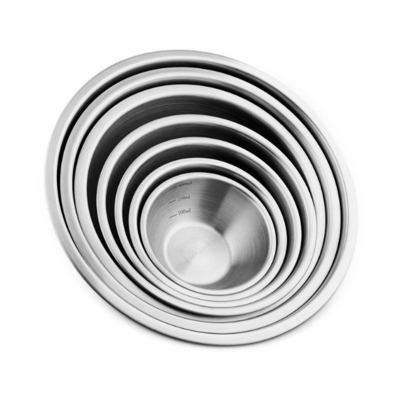 6pcs che impila le ciotole di mescolanza di acciaio inossidabile di incastramento per stoccaggio di economia di spazio