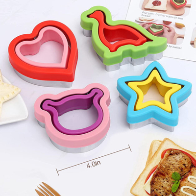 fiore Dinos Circle Mickey Mold dell'elettrodomestico di acciaio inossidabile della taglierina del panino 4pcs