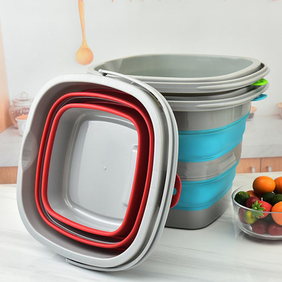 secchio di pulizia pieghevole di plastica portatile 10L con economia di spazio della maniglia