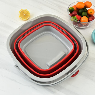 secchio di pulizia pieghevole di plastica portatile 10L con economia di spazio della maniglia