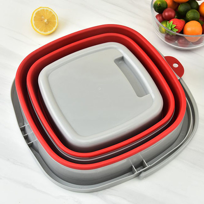 secchio di pulizia pieghevole di plastica portatile 10L con economia di spazio della maniglia