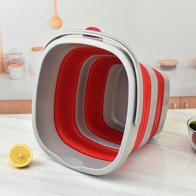 secchio di pulizia pieghevole di plastica portatile 10L con economia di spazio della maniglia