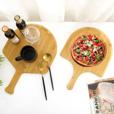 Bordo di bambù naturale premio della buccia della pizza del forno con i bordi &amp; la maniglia facili della scivolata
