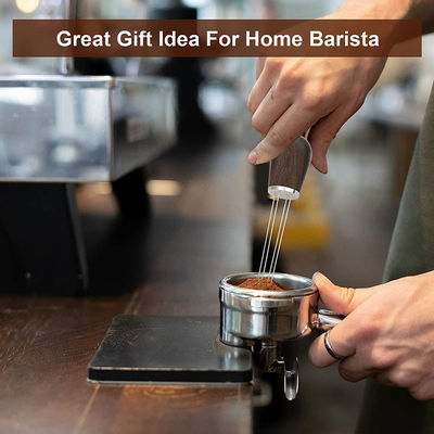 Strumento di legno naturale del distributore commerciale dell'ago del caffè espresso della maniglia con il supporto di legno
