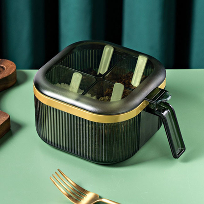 Chiari contenitori di stoccaggio di plastica integrati 4-In-1 della spezia della cucina multifunzionali