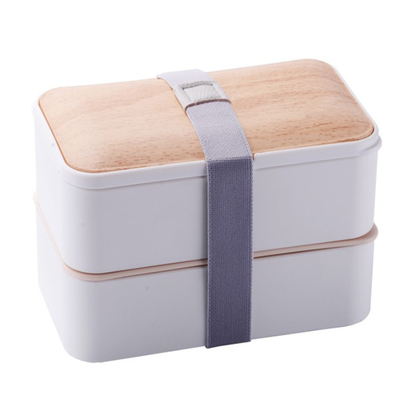 2 strati di bento di bambù dei multi del compartimento di pranzo contenitori a perfetta tenuta della scatola