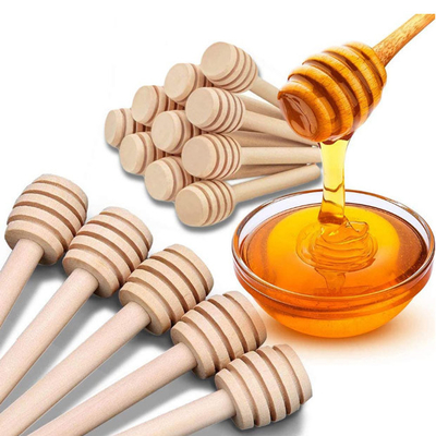 Utensili di bambù Honey Sticks Dipper di legno della cucina del favo a 3 pollici