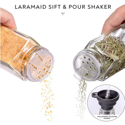 barattolo di condimento della spezia di vetro di 4oz 24pcs messo con il cappuccio ermetico