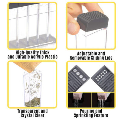 Barattoli di plastica degli agitatori dei contenitori di stoccaggio della spezia della radura di TOPZEA per i condimenti dei condimenti