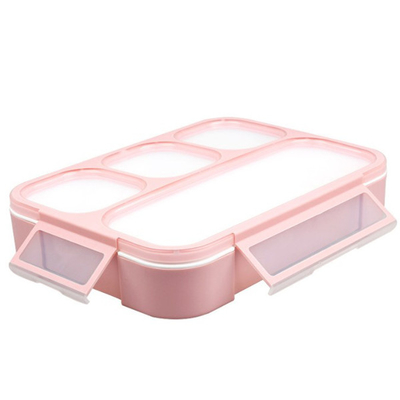 4 studente di plastica Lunch Box Eco Bento Box With Spoon amichevole della scuola del compartimento pp
