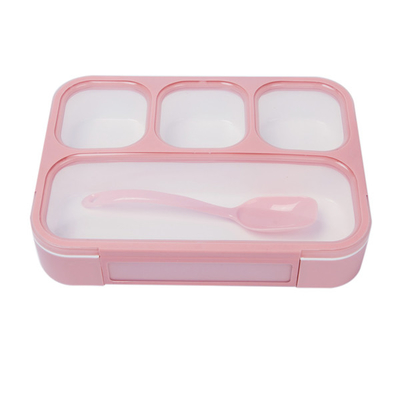 4 studente di plastica Lunch Box Eco Bento Box With Spoon amichevole della scuola del compartimento pp