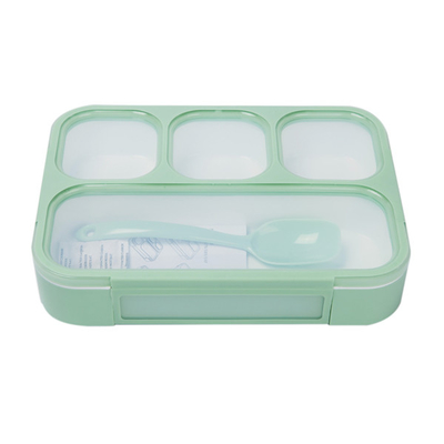 4 studente di plastica Lunch Box Eco Bento Box With Spoon amichevole della scuola del compartimento pp