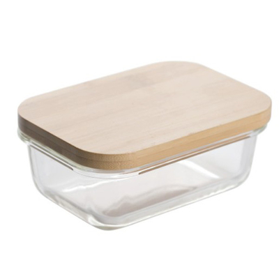 Vetro di bambù promozionale Bento Box Divided Lunch Box con la cinghia elastica