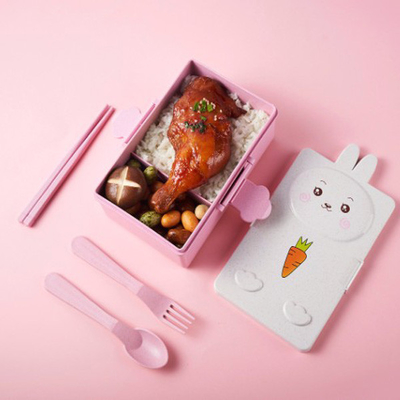 Pp e bento dei compartimenti di Straw Fibre Lunch Box 2 del grano