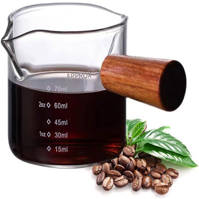 Tazza di misurazione essenziale di Tools Glass Espresso di barista della maniglia di legno 3oz