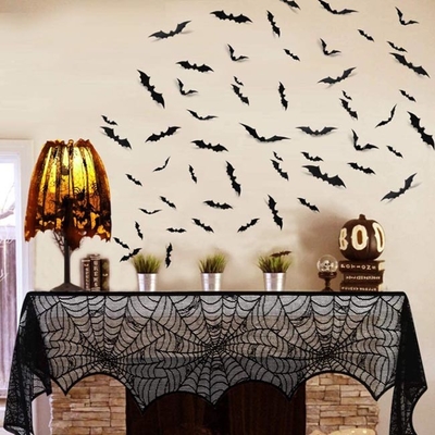 12pcs il Natale del PVC Halloween orna i pipistrelli neri degli autoadesivi 3D per la decorazione della parete