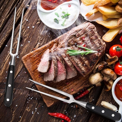 Forcella a 12 pollici del BARBECUE di acciaio inossidabile della bistecca per la griglia dell'arrosto della cucina