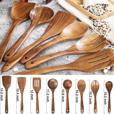 Insieme di legno di cottura antiaderante dei cucchiai degli utensili di bambù della cucina