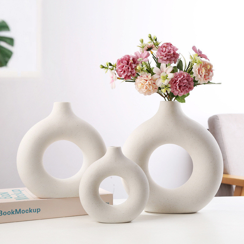 Vaso rotondo multicolore nordico della ciambella del fiore per la decorazione domestica