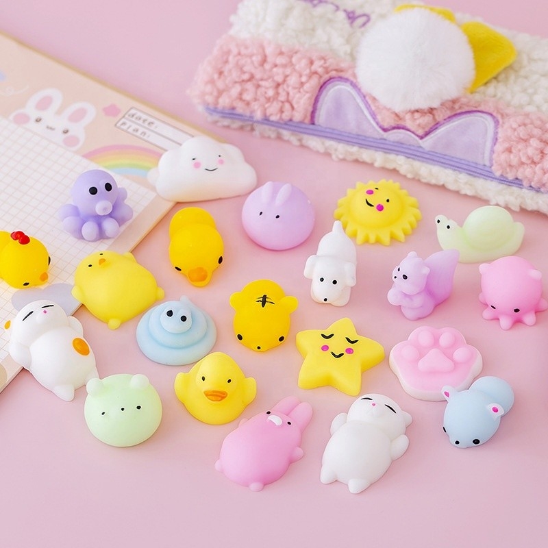 Giocattoli di irrequietezza di 50PCS TPR Mini Animal Squishy Stress Toys Mochi per distensione della tensione