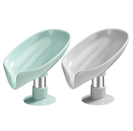 La foglia del supporto del porta-sapone modella il vassoio del sapone con la tazza di aspirazione e di drenaggio automatico per la doccia