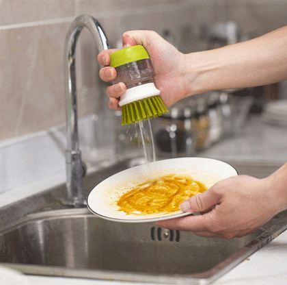 Spazzola del piatto con la spazzola della palma dell'erogatore del sapone per il lavandino Pan Pot Washing del piatto e la pulizia