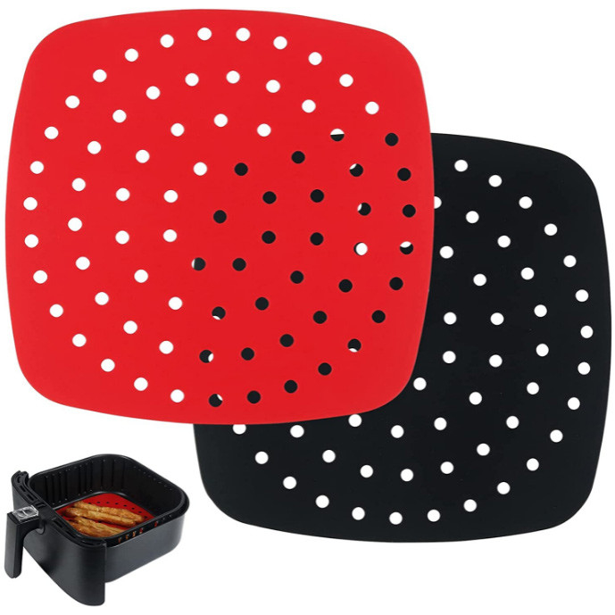 Stuoie quadrate della fodera della friggitrice dell'aria dell'aria della friggitrice del silicone a 8,5 pollici antiaderante riutilizzabile delle fodere