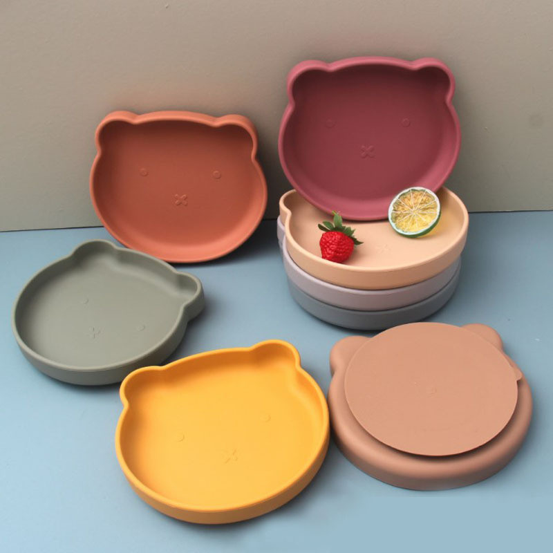 Piastrine di cena sveglie del silicone di multi colore per i rifornimenti della cucina dei bambini